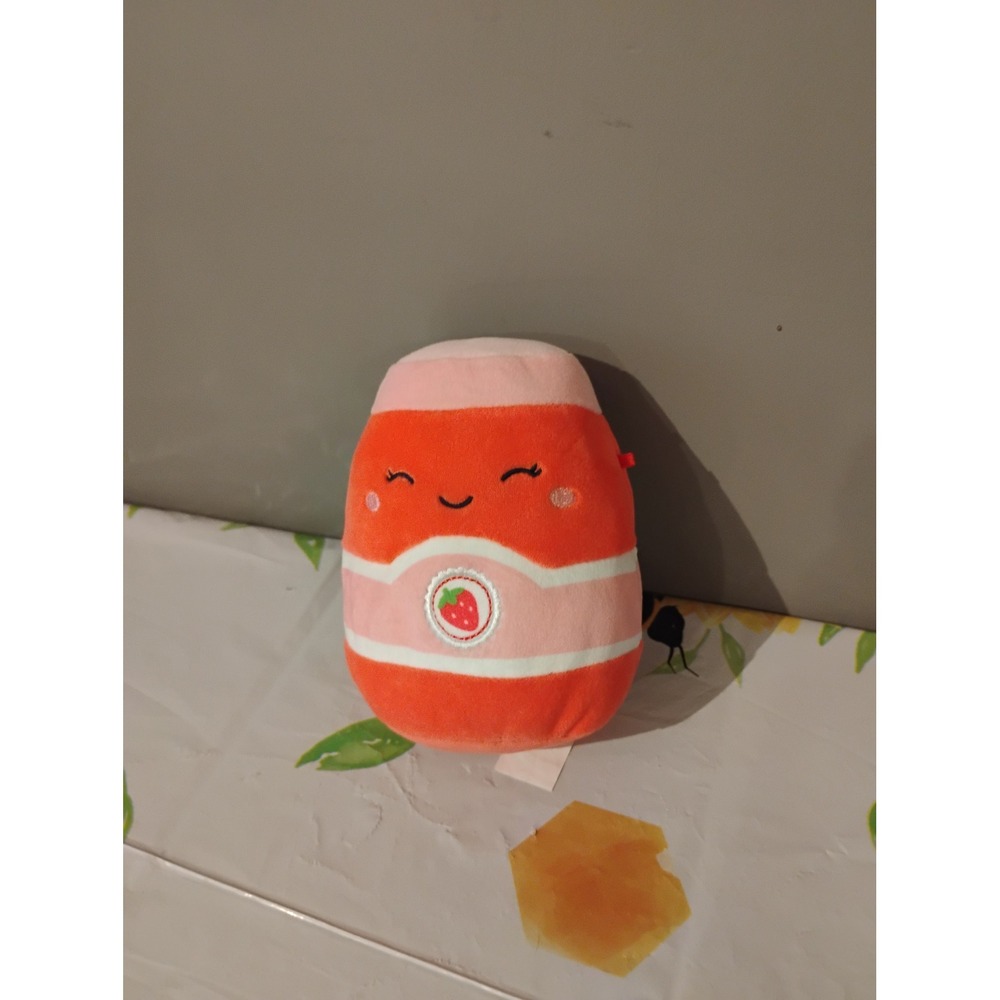 Squishmallows Strawberry Milk Plush 8 Inch Orange Pink Kellytoy Stuffed Animal